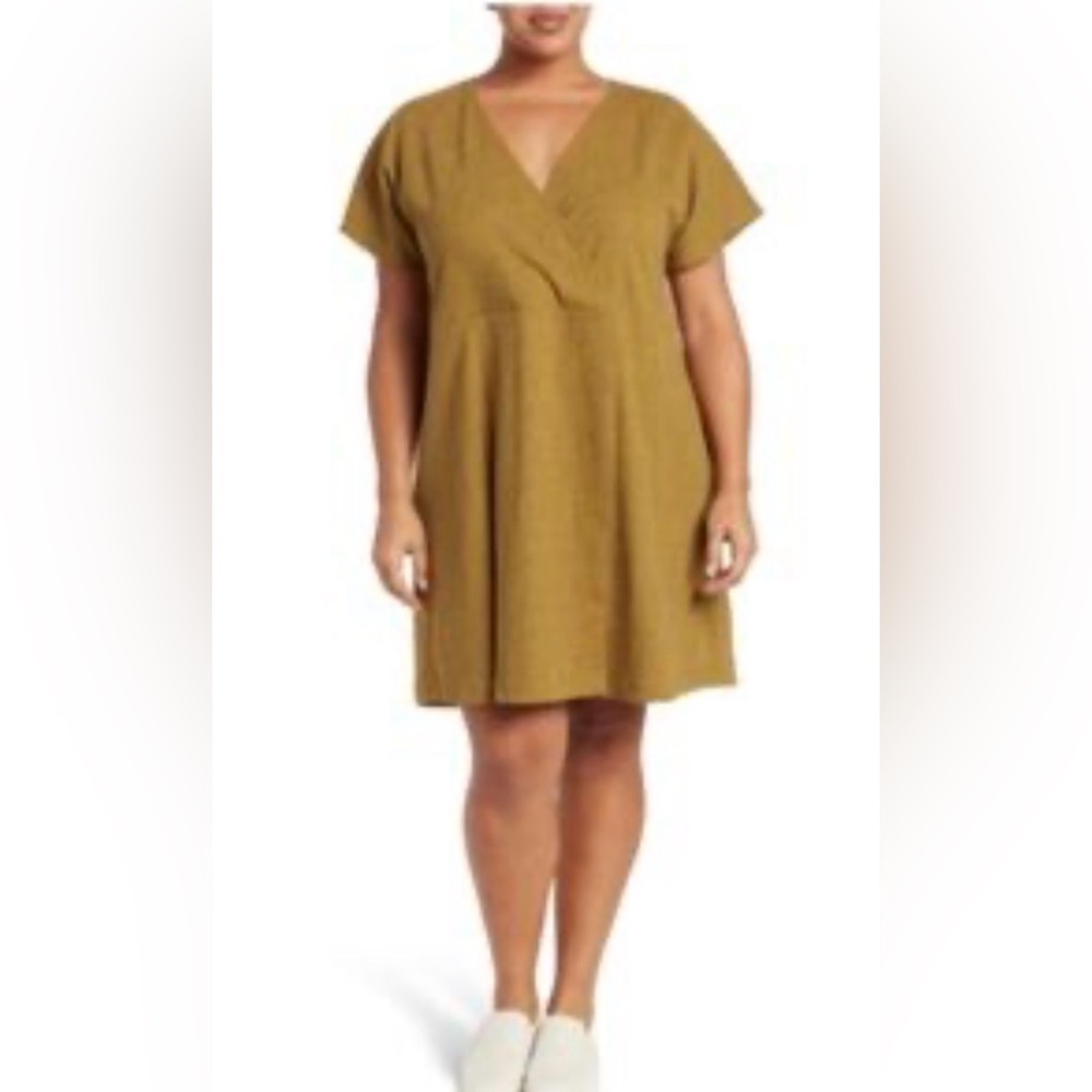 Madewell Cross-Front Flutter-Sleeve Mini Dress plus Sz